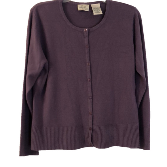 KATHIE LEE Sweaters - Vintage Kathie Lee Lavender Sz L Pit to Pit 22 3/4” Cardigan Sweater Acylic Soft